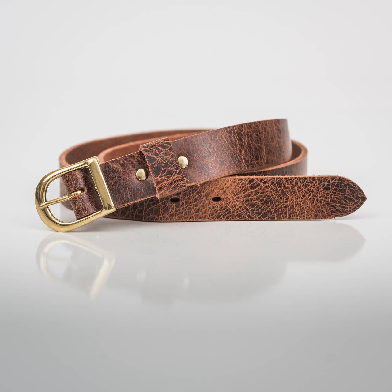 Box of Belts - Wholesale Belt - Women's - 1" Width Marble Tan - Brass Hardware2