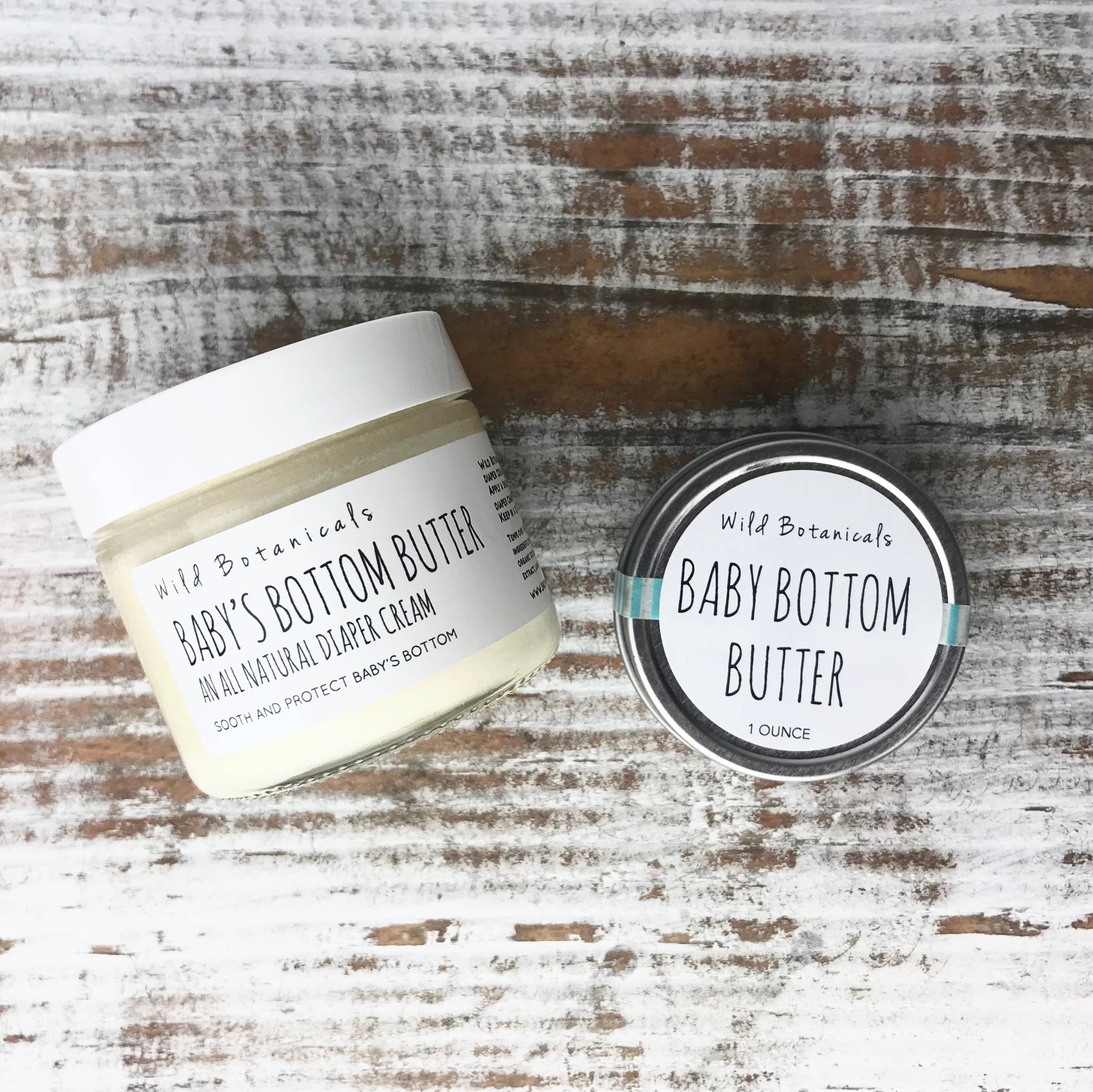 Wild Botanicals – wholesale Nappy cream – 2oz Bottom Butter Jar1