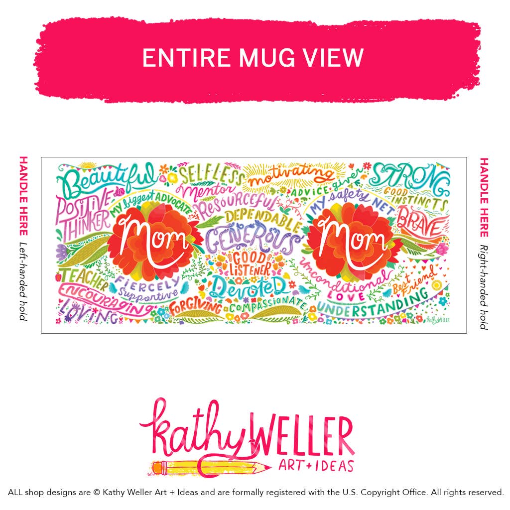 Kathy Weller Art+Ideas - Wholesale Coffee Mug - Mom Floral-Themed Mug1