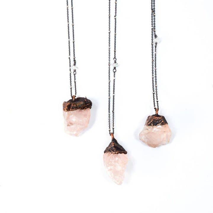 HAWKHOUSE - Wholesale Pendant/Charm Necklace - Rose Quartz Crystal Necklace0