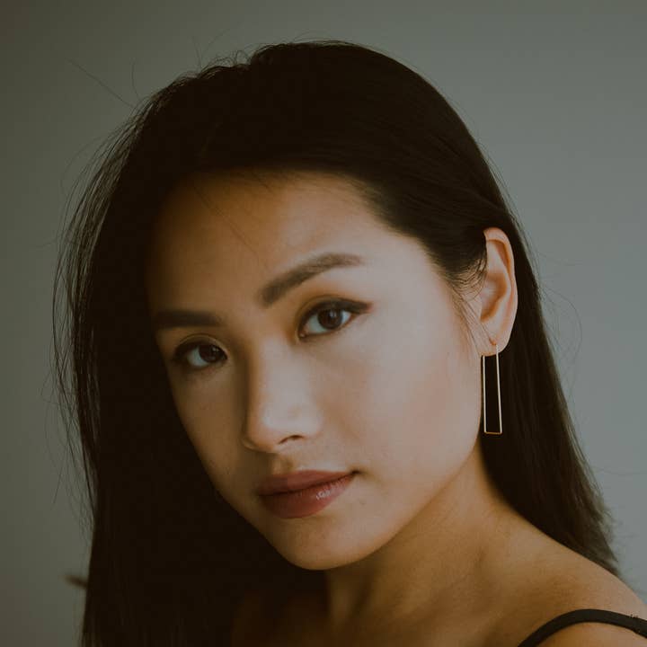 Minimalist Large Rectangular Box Hoops for wholesale by Goldeluxe Jewelry