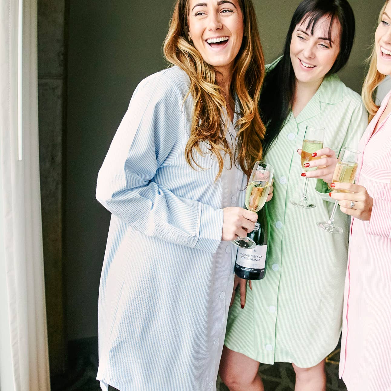 Love That Cotton - Wholesale Nightshirt - Women's - Seersucker Pajama Night Shirt Blue0