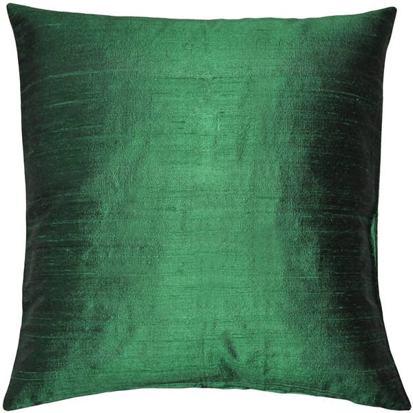 20" x 20" Forest Green Sankara Dupioni Throw Pillow for wholesale by Pillow Decor