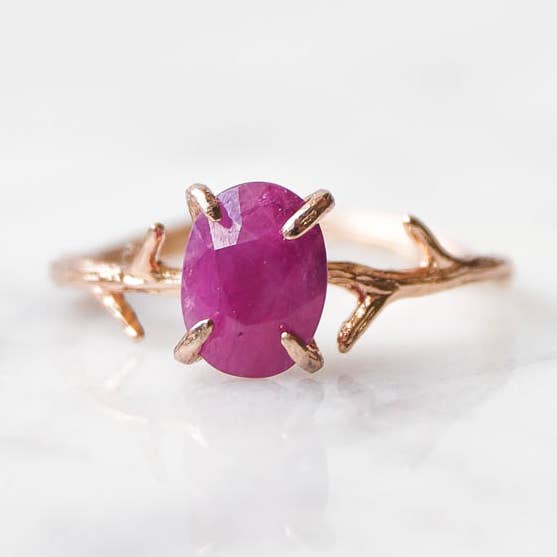 Ruby Ring in Rose Gold for wholesale by Wander + Lust Jewelry