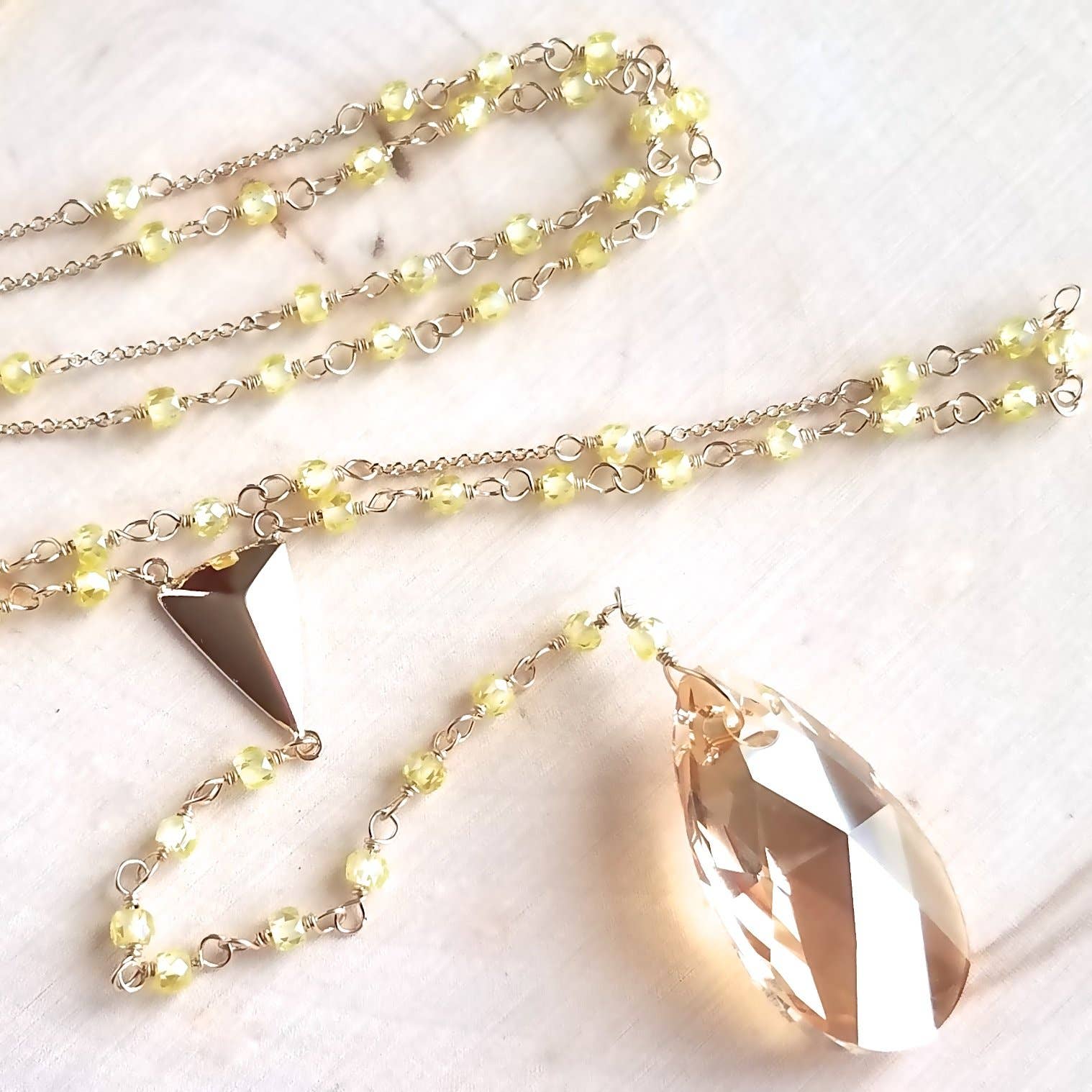 MissElenious Jewelry - Wholesale Y-Neck/Lariat Necklace - Yellow Zircon Rosary Lariat0