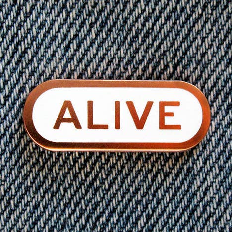 ALIVE Pin Enamel Pin Gift l Alive Badge l Survivor Gift for wholesale by Word For Word Factory