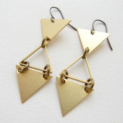 Triangle Geometric Drop Earrings for wholesale by SORA DESIGNS
