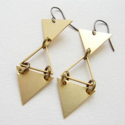 Triangle Geometric Drop Earrings for wholesale by SORA DESIGNS