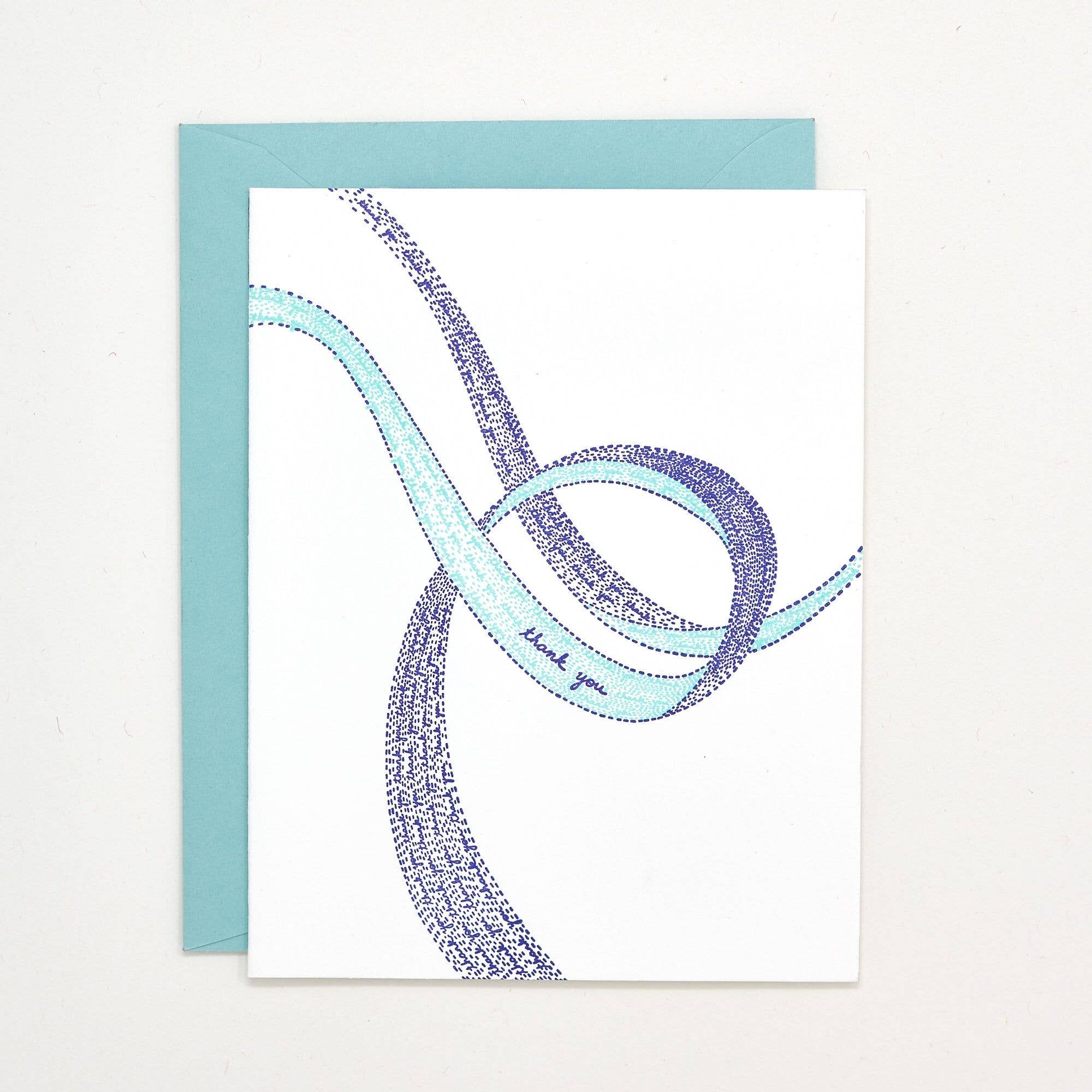 Helen Edna - Wholesale Thank You Card - Thank You Swirl Letterpress Card - Handprinted - Greeting Card 0