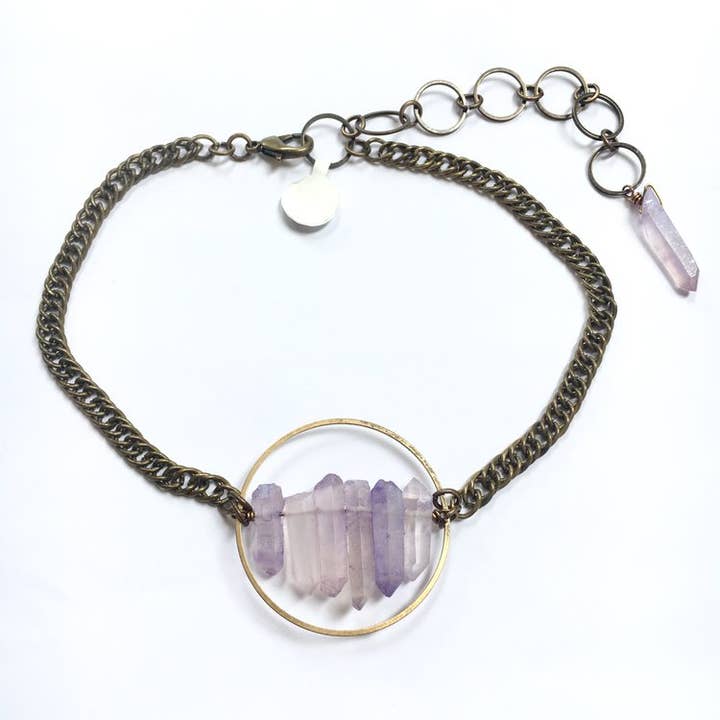 Lilac Quartz Plus Circle Choker for wholesale by Odyssey & Oddities