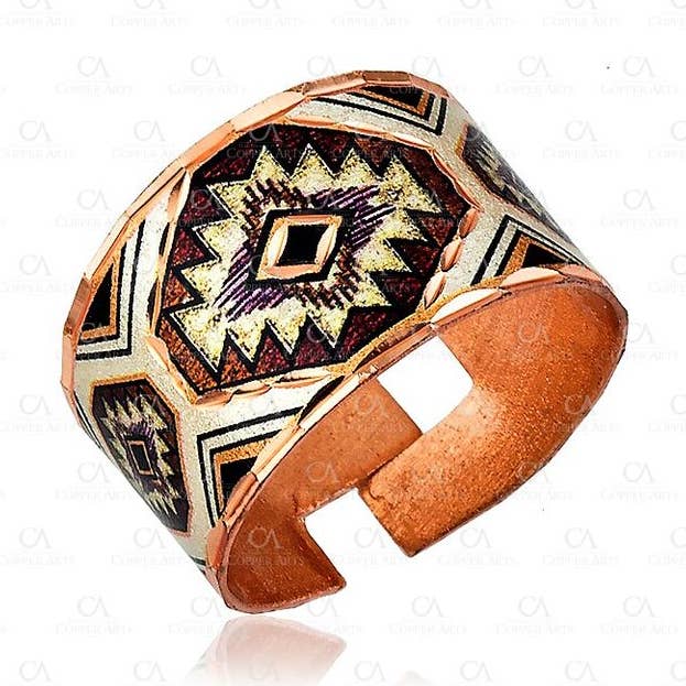 COPPER ARTS INC. - Vente Bague de cocktail/de cérémonie - RC 191 Anneaux amérindiens en cuivre0