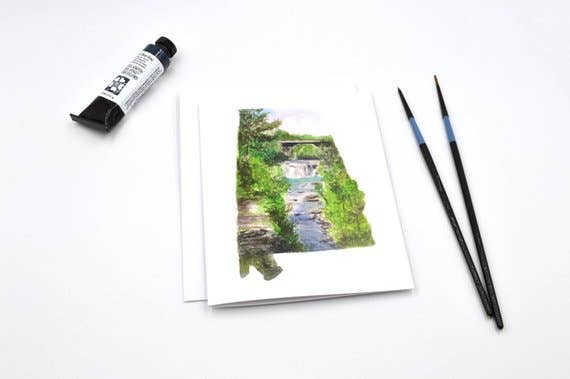 Rachel Alvarez Art - Wholesale Stationery/Notecard Set - Little River Falls Alabama Greeting Card Set1