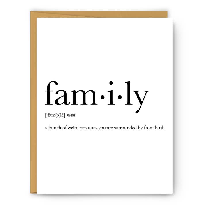 Footnotes - Wholesale Everyday Greeting Card - Family Definition - Everyday Card