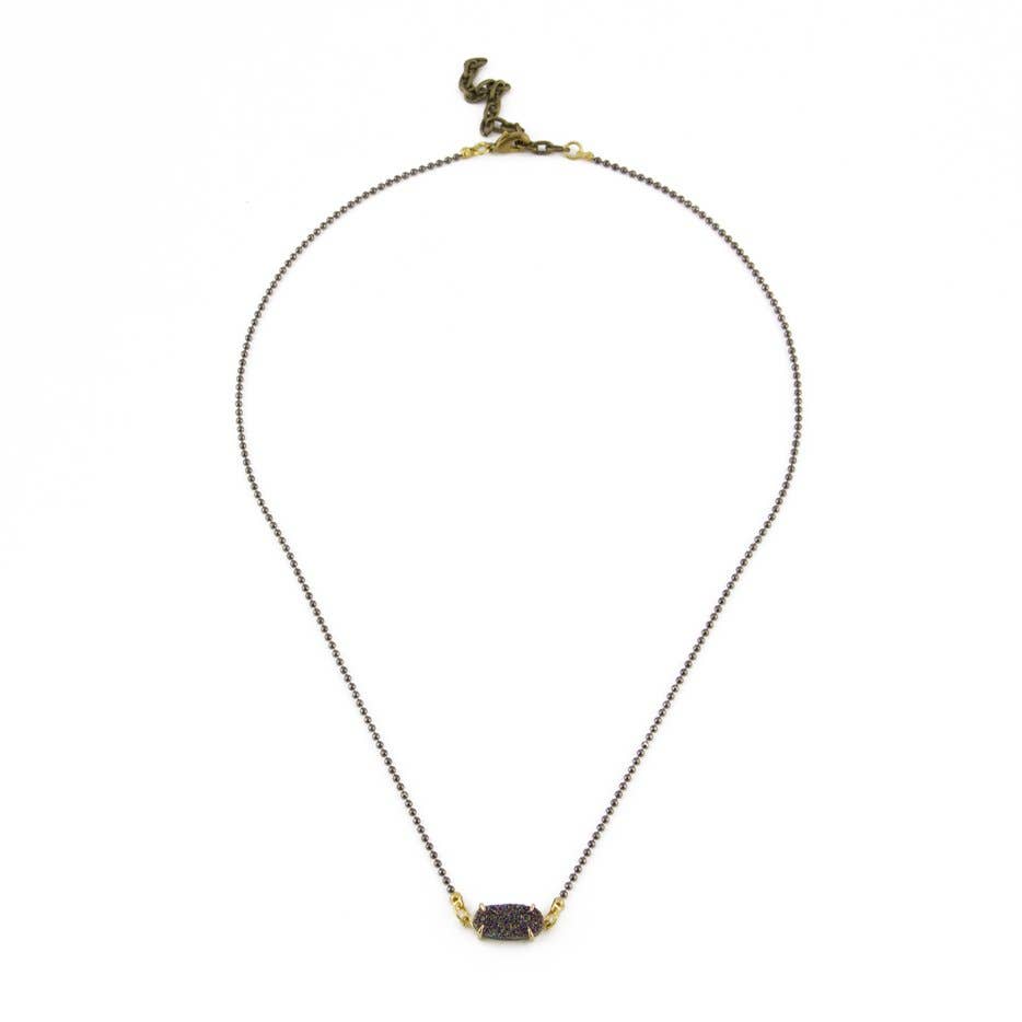 Santore Jewelry Company - Wholesale Pendant/Charm Necklace - Oval Druzy Bezel Necklace0