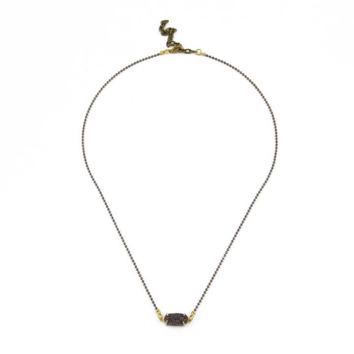 Santore Jewelry Company - Wholesale Pendant/Charm Necklace - Oval Druzy Bezel Necklace