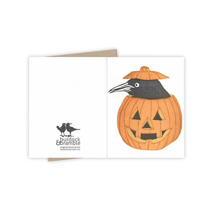 Burdock & Bramble - Wholesale Halloween Card - Jack-o'-Lantern Grackle Card1