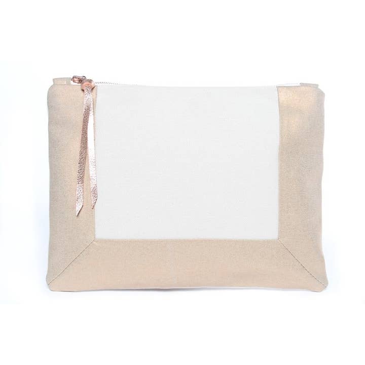 Rose Gold & Natural Border Gado Bag for wholesale by Delgado NYC