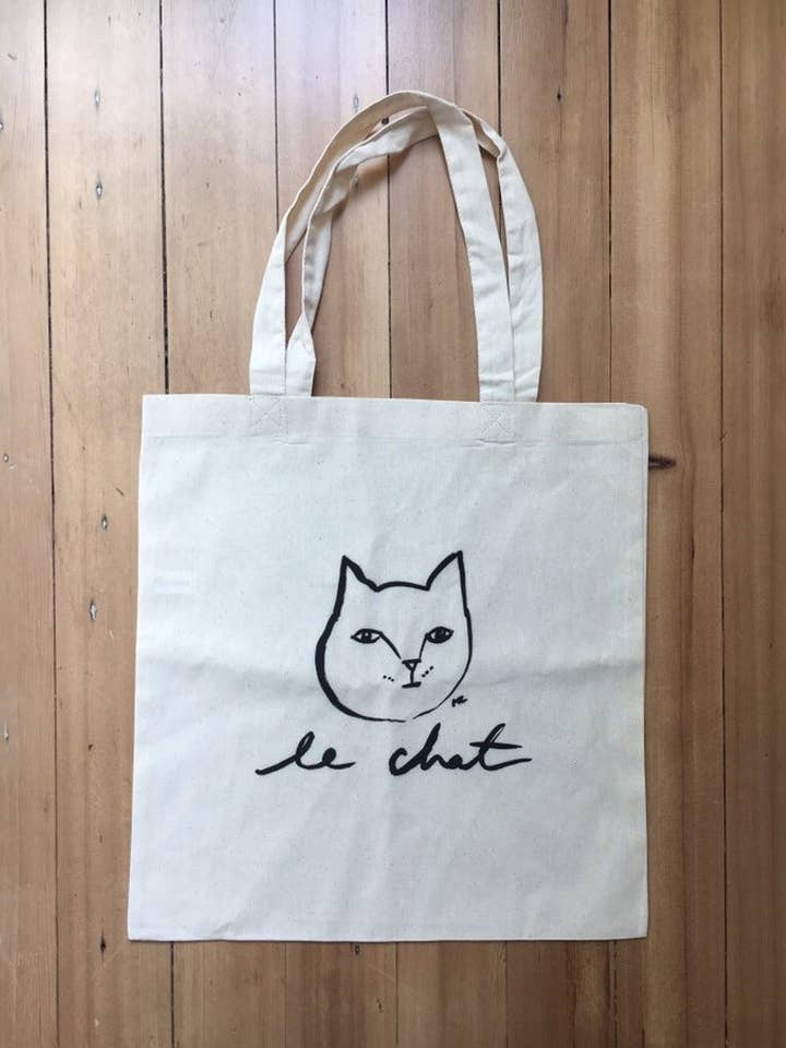 Le Chat Tote Bag for wholesale by My Little Belleville
