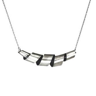 Ribbons Patina Sterling Silver Necklace - Large for wholesale by Tactile Melodies