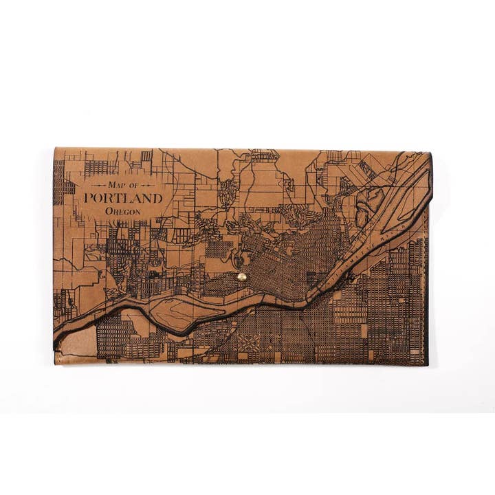 Tactile Craftworks - Wholesale Clutch Bag - Women's - Portland Oregon Map Clutch