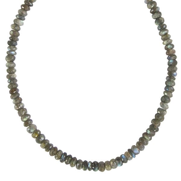 Large Faceted Beads Necklace in Labradorite or Moonstone for wholesale by Great Falls Jewelry