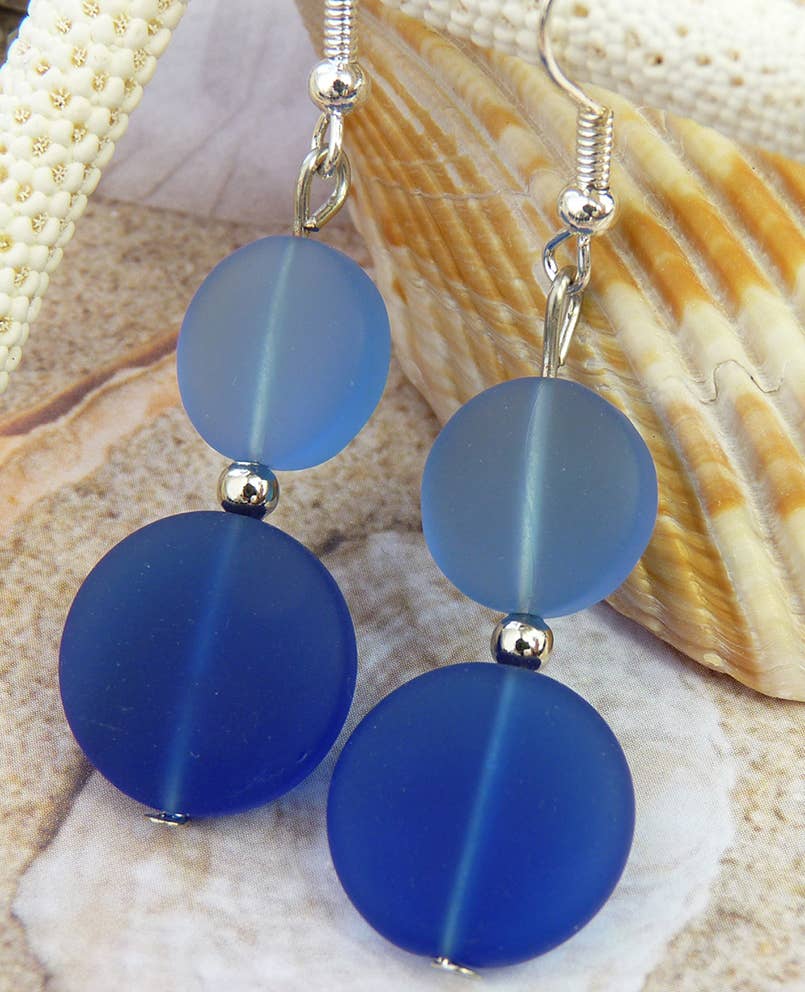 Snazzy and Co – wholesale Dangle earrings – Sea Glass Color Drop Earrings1