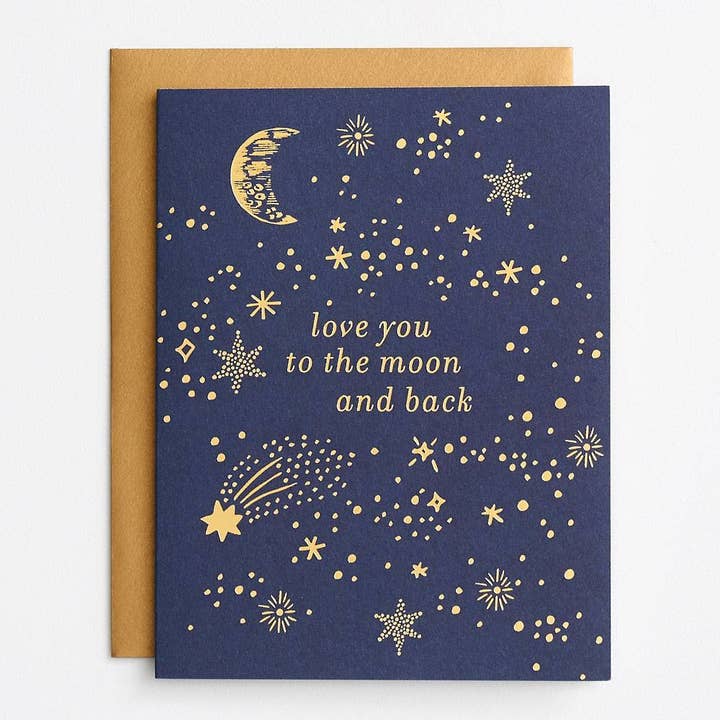 To the Moon and Back Love Card for wholesale by Paper Source Wholesale
