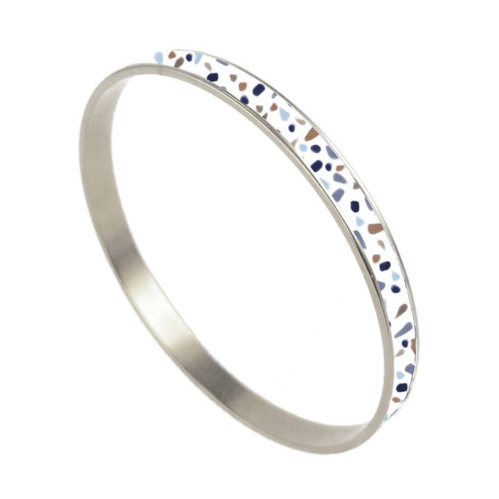 Blues Terrazzo Terra Bangle for wholesale by Marionwild Jewelry