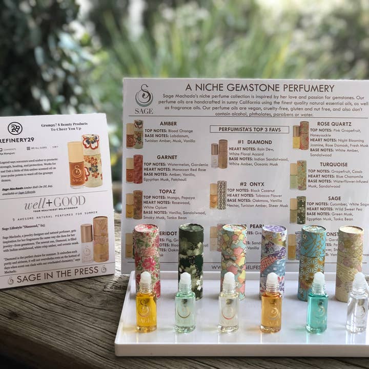 Retail Display Set for wholesale by The Sage Lifestyle - A Gemstone Perfumery