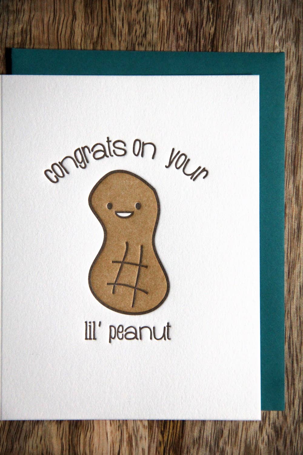 Kiss and Punch - Wholesale Baby Card - Cute Baby Letterpress Congrats on Your Lil Peanut Card2