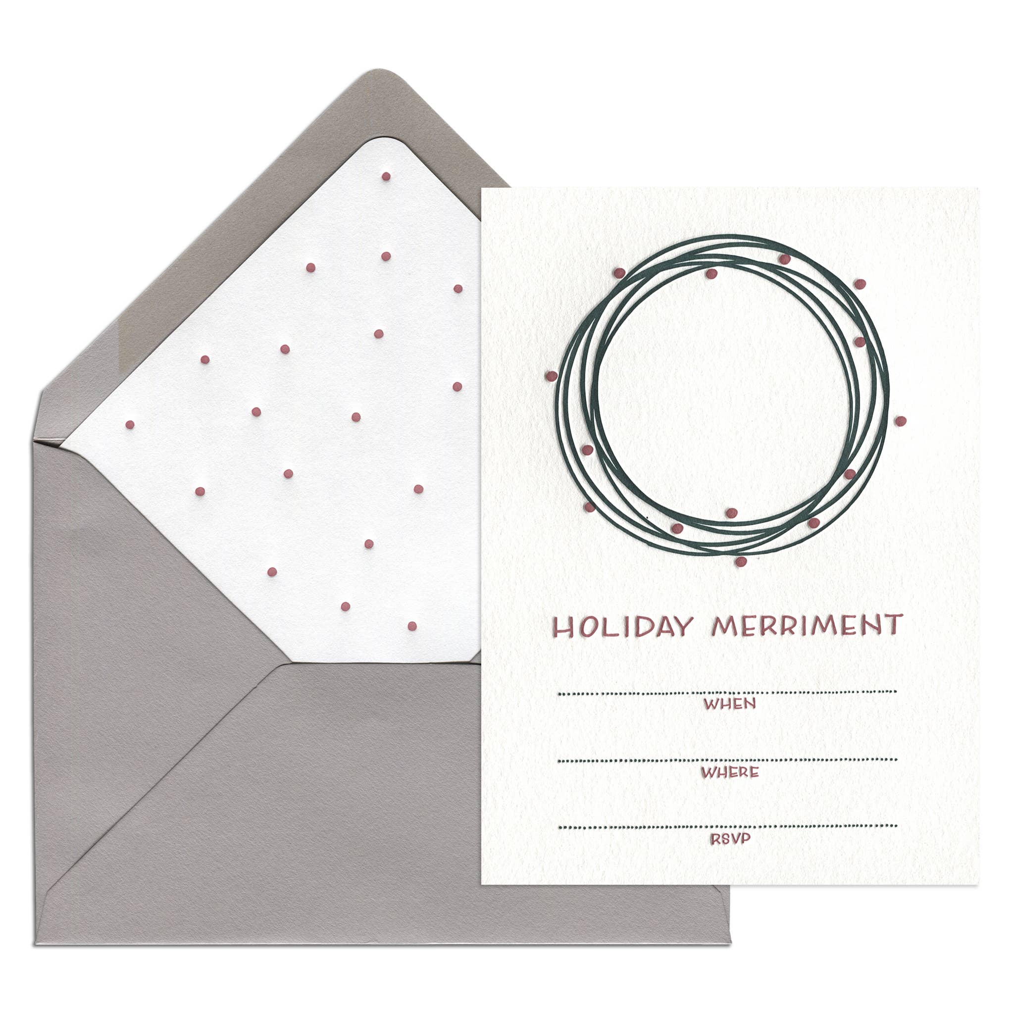 INK MEETS PAPER - Wholesale Invitations - Holiday Merriment Letterpress Stationery Invitation Cards2
