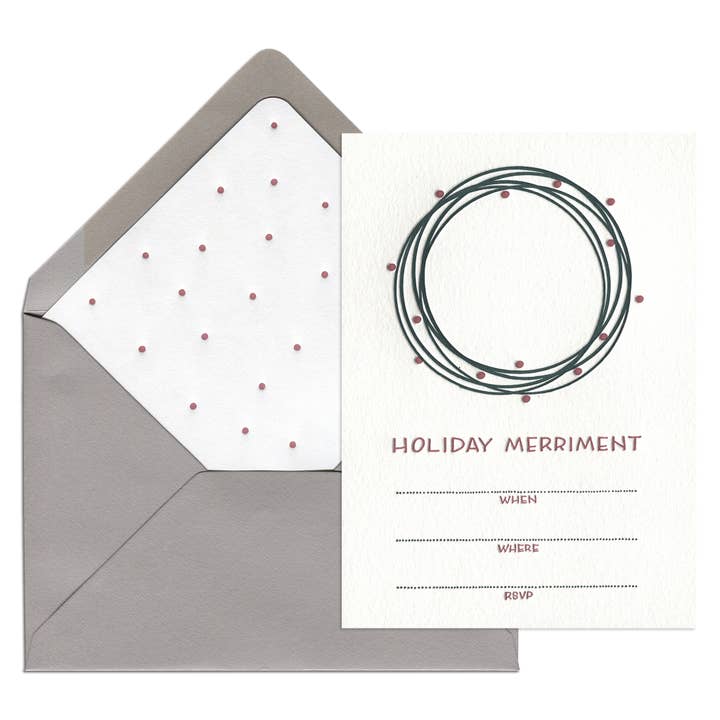 INK MEETS PAPER - Wholesale Invitations - Holiday Merriment Letterpress Stationery Invitation Cards2