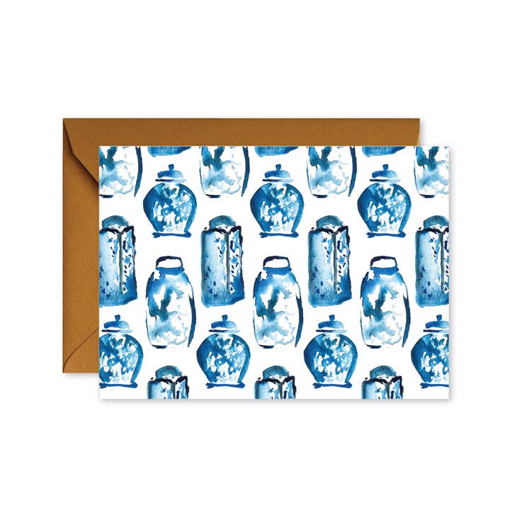 Ginger Jar Watercolor Notecards + Envs for wholesale by pixelimpress