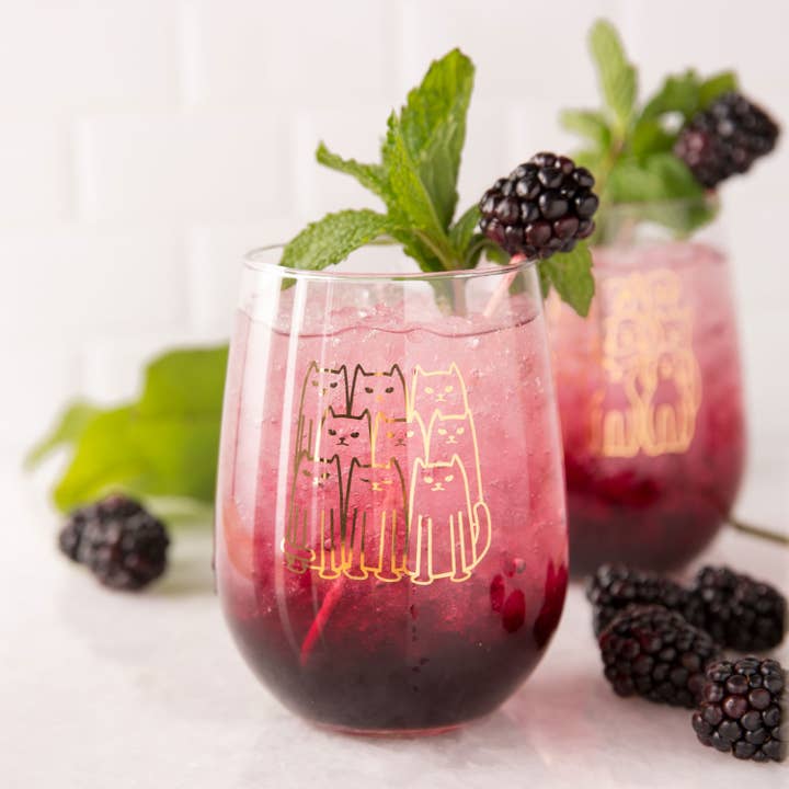 Counter Couture - Wholesale Wine Glass - Cat Stemless Wine Glass