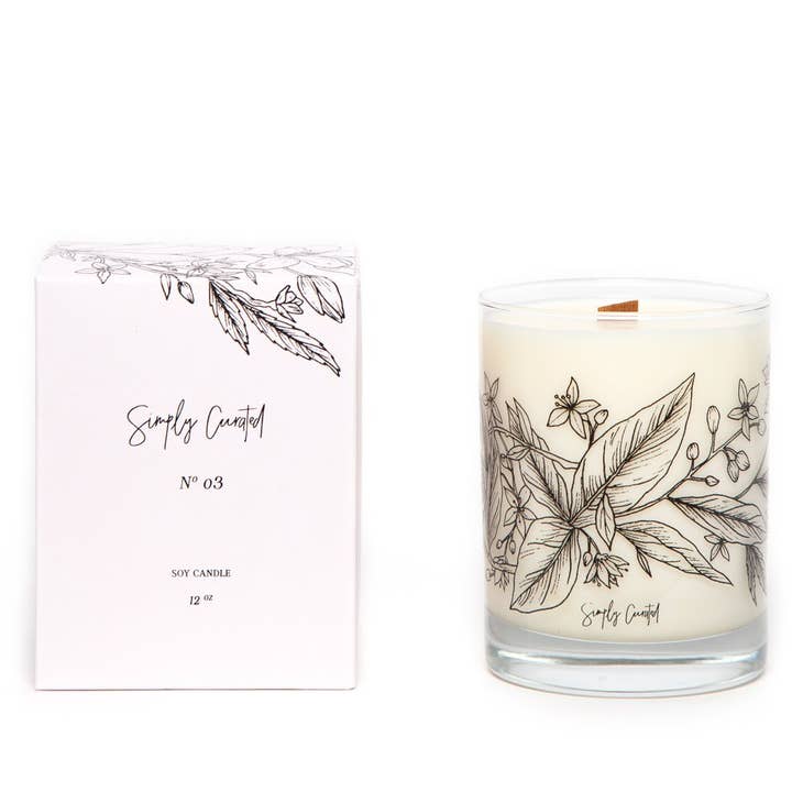 Simply Curated - Wholesale Jar/Filled Candle - No. 03 -Â Botanical Soy Candles