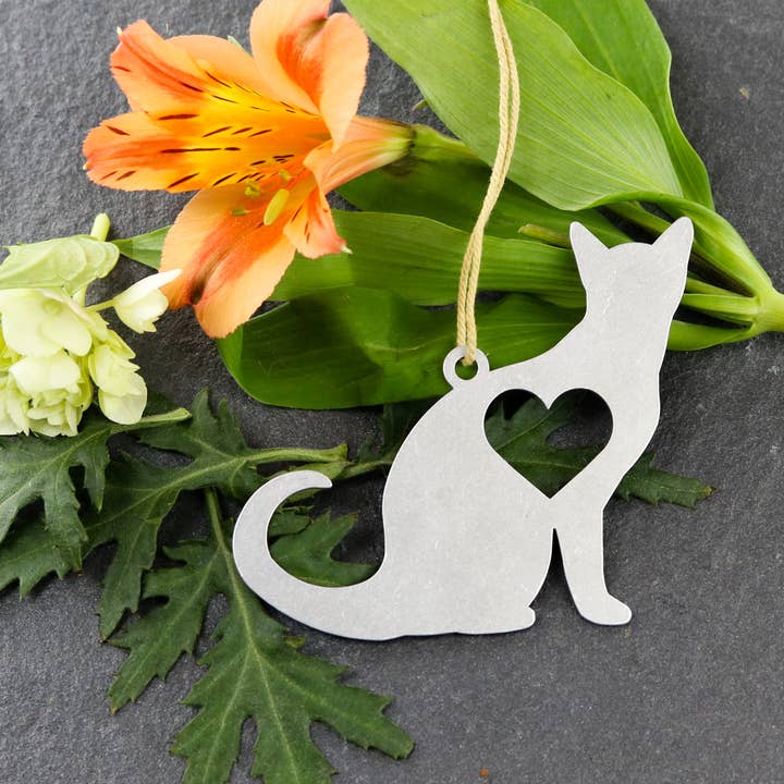 Iron Maid Art – wholesale Ornament – Cat Pet Kitten Metal Holiday Gift Christmas Ornament