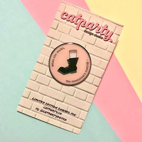Rebel Girl Enamel Pin for wholesale by Catparty Design Studio