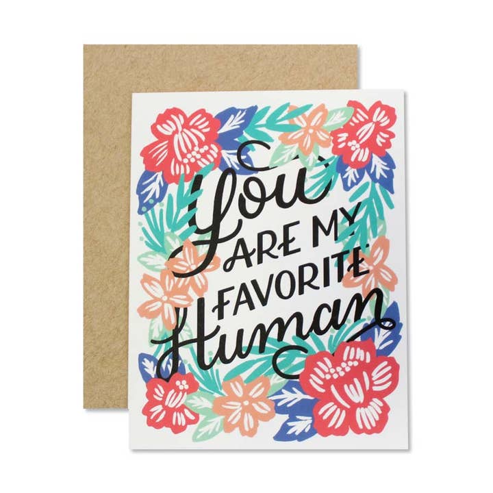 Carte humaine préférée pour la vente par Wild Hart Paper