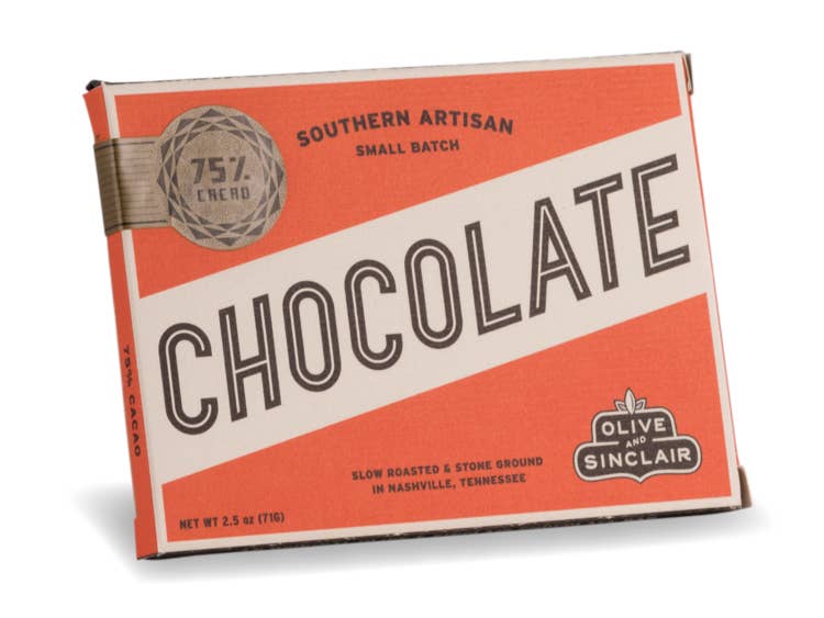 Olive & Sinclair Chocolate - Vente Barre chocolatée - Barre de chocolat noir 75 %