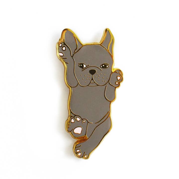 akrDesignStudio – wholesale Nål och knapp för kavajslag – Fransk Bulldog Söt Hund Lapel Pin - Blå