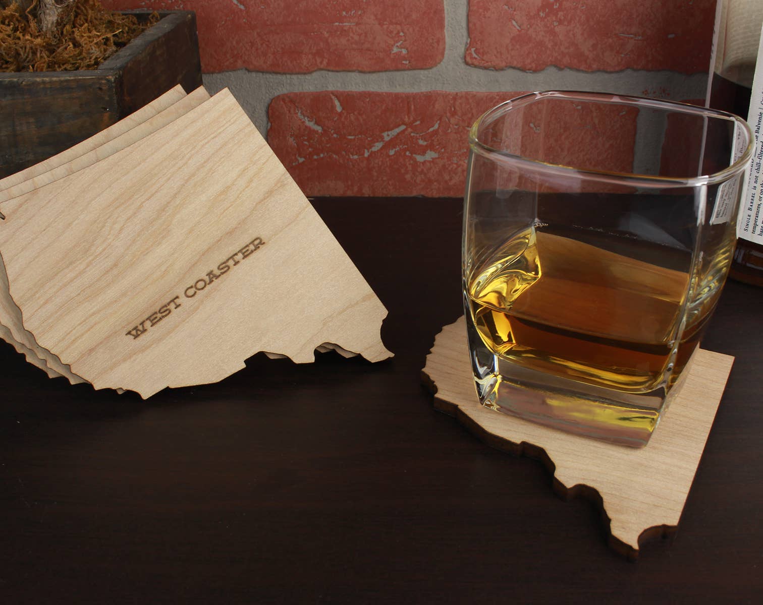 Torched Products - Wholesale Coasters - East & West Wood Coaster- East Coast and West Coast3