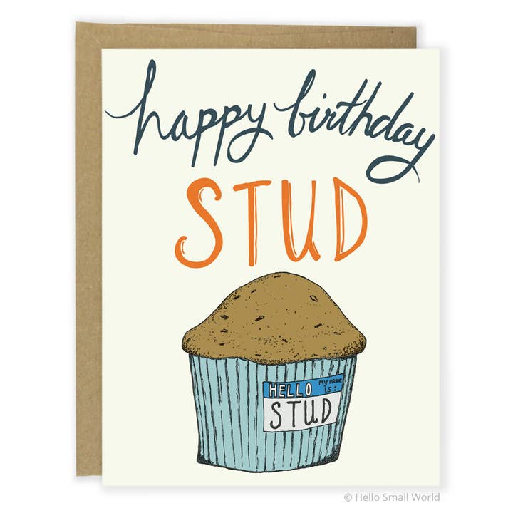 Stud Muffin Card for wholesale by Hello Small World