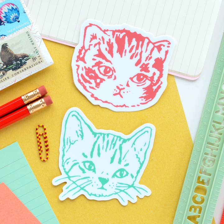 Cute Cats Die Cut Vinyl Stickers for wholesale by Imaginary Animal