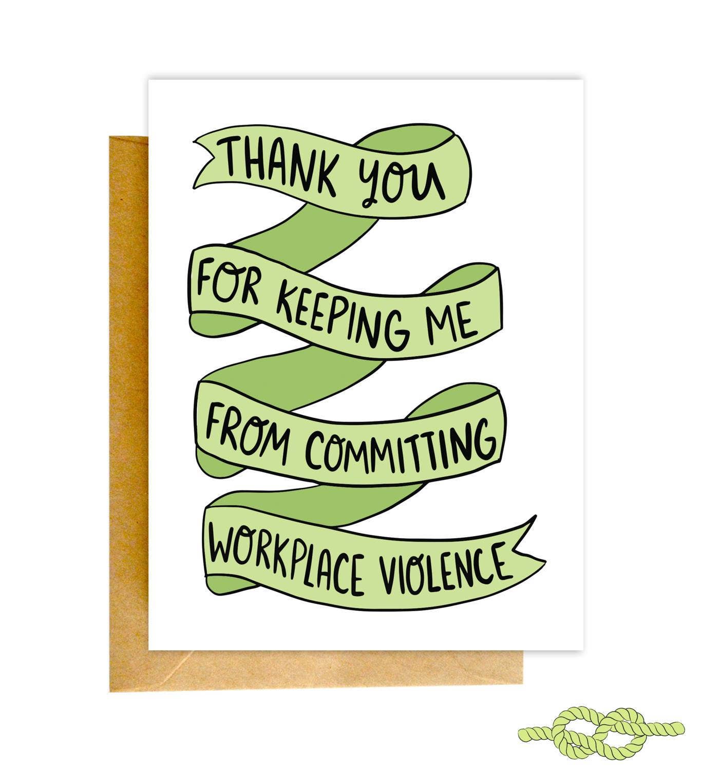 Knotty Cards - Wholesale Thank You Card - Workplace Violence0