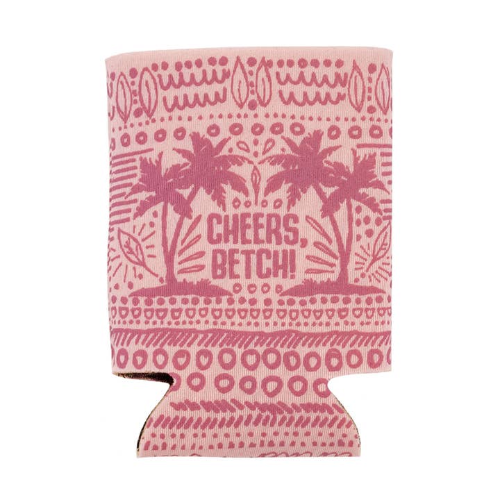Can Cooler - Cheers Betch! (Pink) for wholesale by Cinder + Salt