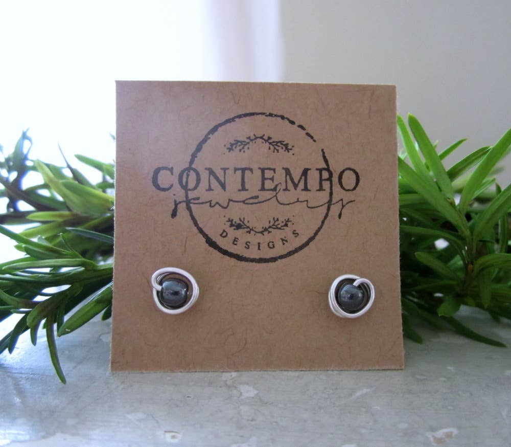 Contempo Jewelry - Wholesale Stud/Post Earrings - Tiny Hematite Sterling Stud Earrings1