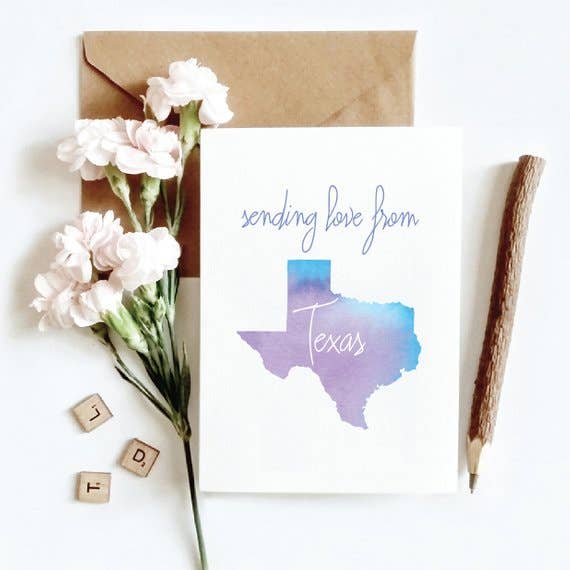 24th Ave Designs - Wholesale Love Card - Sending Love From Texas0