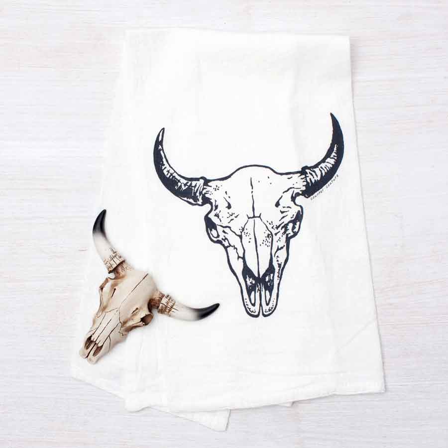 Counter Couture - Wholesale Tea Towel - Buffalo Skull Tea Towel | Made in USA 3