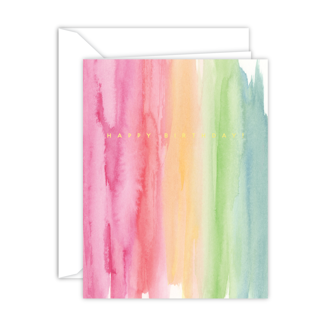 Cricket Printing - Wholesale Birthday Card - Happy Birthday Rainbow Wash Card0