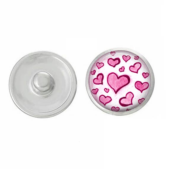 Valentines Day Hand Drawn Heart Snap for Snap Jewelry for wholesale by Say It in A Snap Jewelry